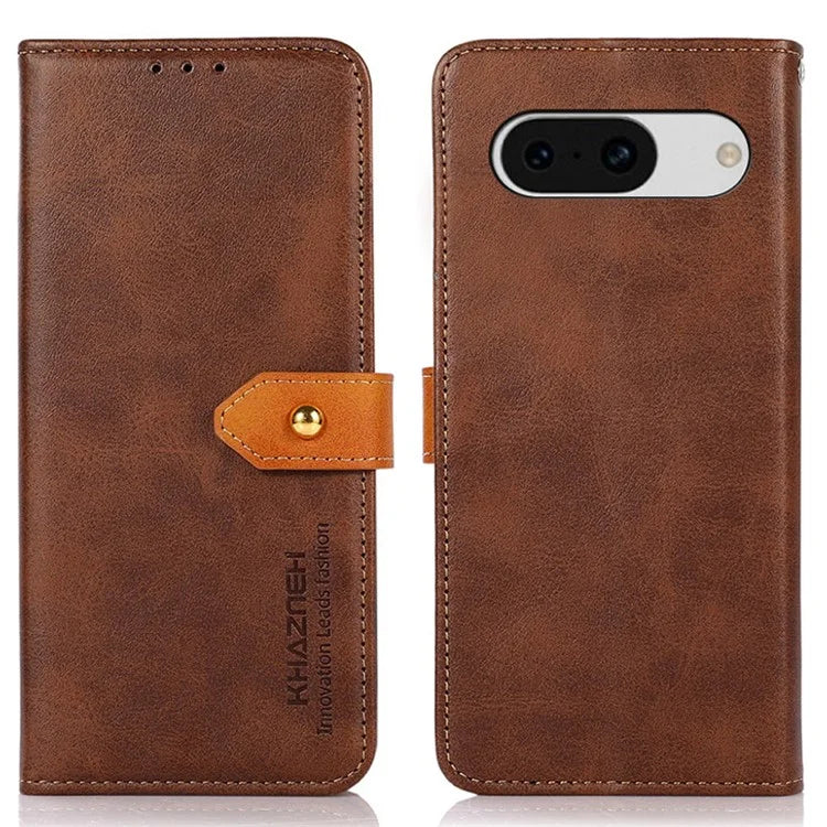 KHAZNEH For Google Pixel 8a Case Wallet Leather Cowhide Texture Phone Cover
