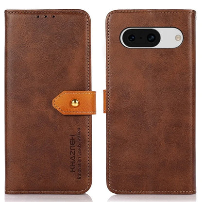 KHAZNEH For Google Pixel 8a Case Wallet Leather Cowhide Texture Phone Cover