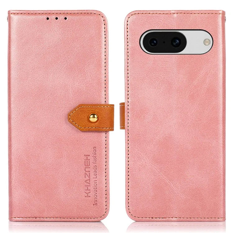 KHAZNEH For Google Pixel 8a Case Wallet Leather Cowhide Texture Phone Cover