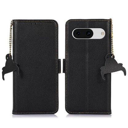 For Google Pixel 8a Case Genuine Cow Leather Phone Cover with RFID Blocking