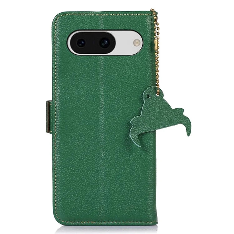 For Google Pixel 8a Case Genuine Cow Leather Phone Cover with RFID Blocking