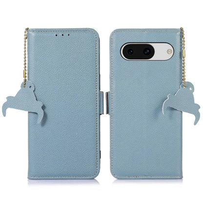 For Google Pixel 8a Case Genuine Cow Leather Phone Cover with RFID Blocking