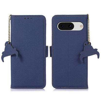 For Google Pixel 8a Case Genuine Cow Leather Phone Cover with RFID Blocking