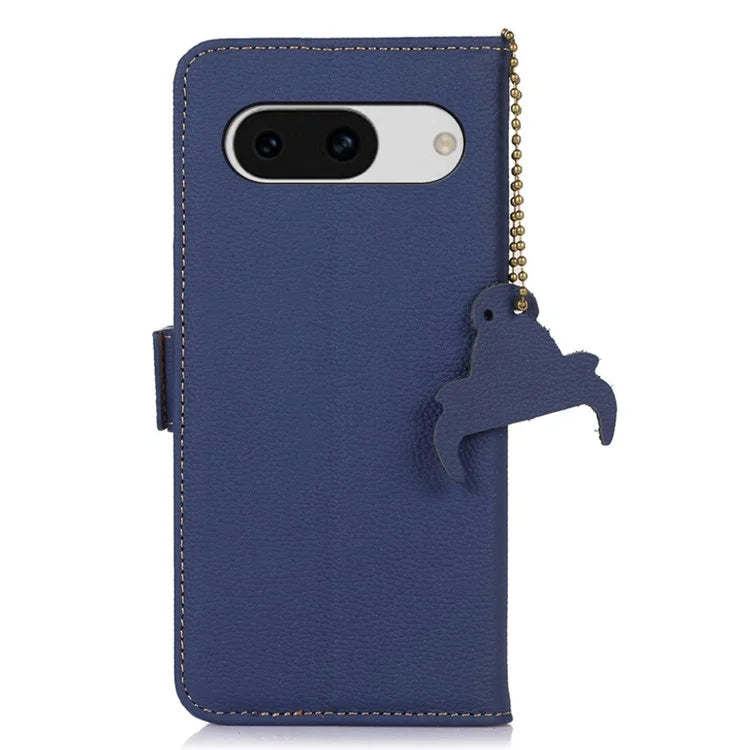 For Google Pixel 8a Case Genuine Cow Leather Phone Cover with RFID Blocking