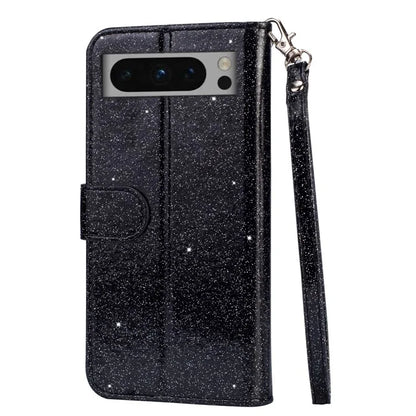 For Google Pixel 8 Pro Case Glittery PU Leather Zipper Pocket Cover
