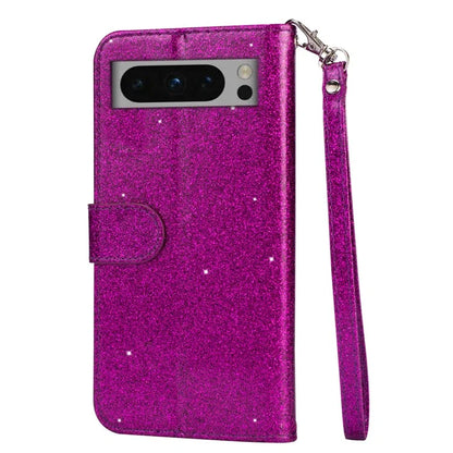 For Google Pixel 8 Pro Case Glittery PU Leather Zipper Pocket Cover