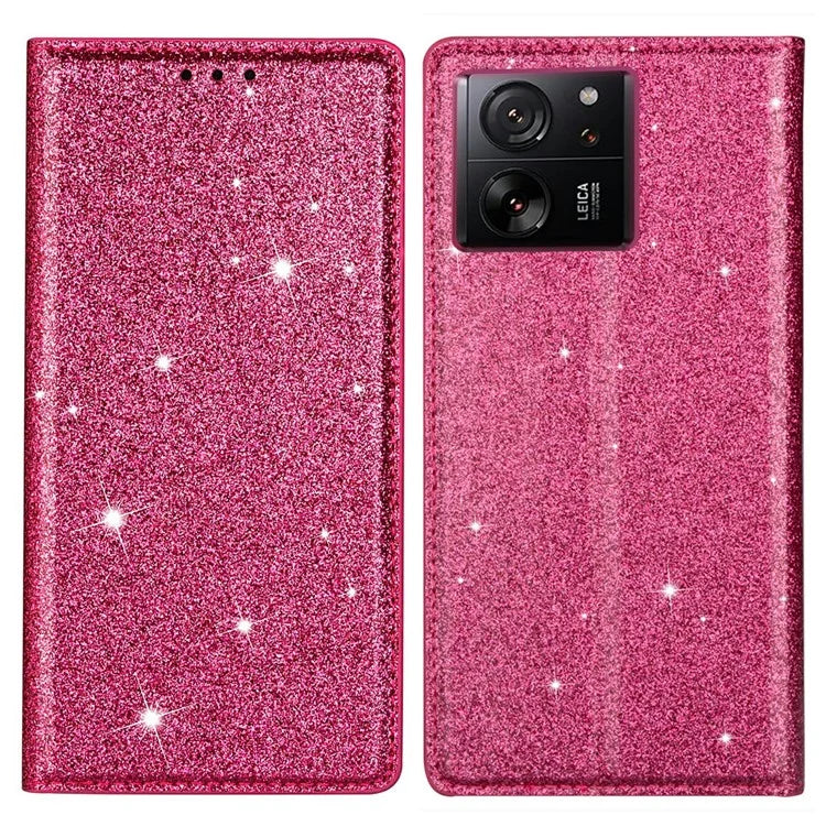 For Xiaomi 13T / 13T Pro / Redmi K60 Ultra Case PU Leather Glittery Phone Cover