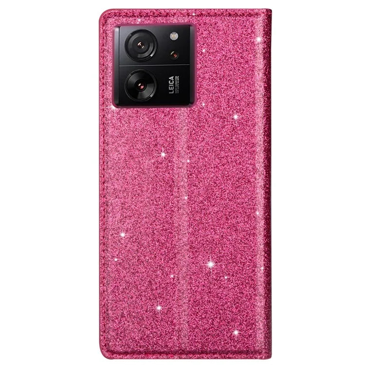 For Xiaomi 13T / 13T Pro / Redmi K60 Ultra Case PU Leather Glittery Phone Cover