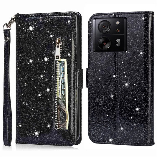 For Xiaomi 13T / 13T Pro / Redmi K60 Ultra Leather Case Zipper Pocket Phone Cover
