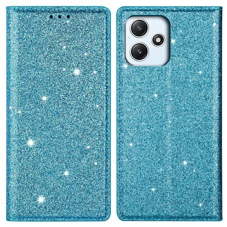 For Xiaomi Redmi 12 4G / 5G (Global) / Poco M6 Pro 5G Case Glittery Phone Cover with Card Holder
