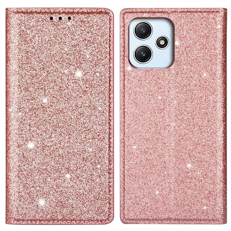 For Xiaomi Redmi 12 4G / 5G (Global) / Poco M6 Pro 5G Case Glittery Phone Cover with Card Holder