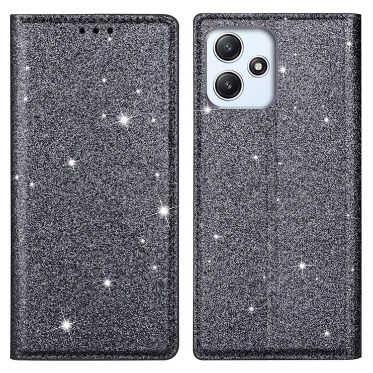 For Xiaomi Redmi 12 4G / 5G (Global) / Poco M6 Pro 5G Case Glittery Phone Cover with Card Holder