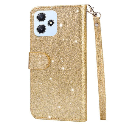 For Xiaomi Redmi 12 4G / 5G (Global) / Poco M6 Pro 5G Case Zipper Pocket Glittery Leather Cover