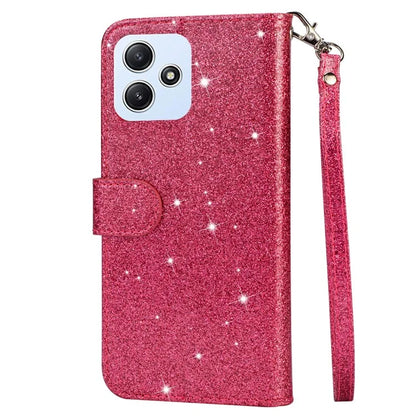 For Xiaomi Redmi 12 4G / 5G (Global) / Poco M6 Pro 5G Case Zipper Pocket Glittery Leather Cover