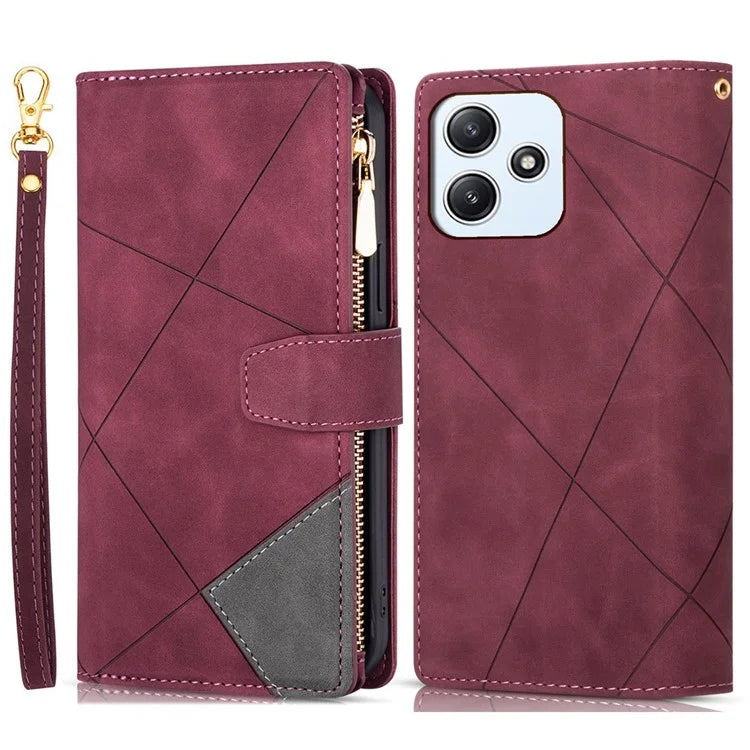 For Xiaomi Redmi 12 4G / 5G (Global) / Poco M6 Pro 5G Case Zipper Pocket Phone Wallet Cover