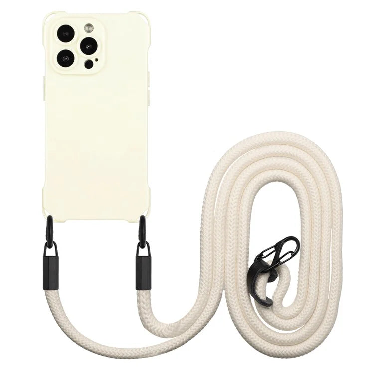 For iPhone 12 Pro Max 6.7 inch Case Soft TPU Shockproof Phone Cover with Shoulder Strap