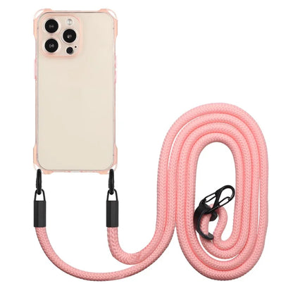 For iPhone 12 Pro Max 6.7 inch Case Soft TPU Shockproof Phone Cover with Shoulder Strap