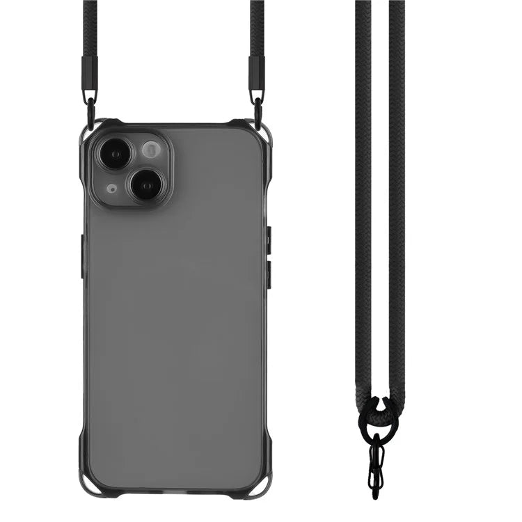 For iPhone 13 6.1 inch Case Anti-Drop TPU Phone Protector with Shoulder Strap