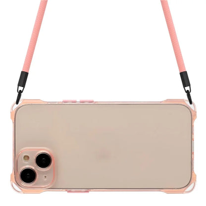 For iPhone 13 6.1 inch Case Anti-Drop TPU Phone Protector with Shoulder Strap