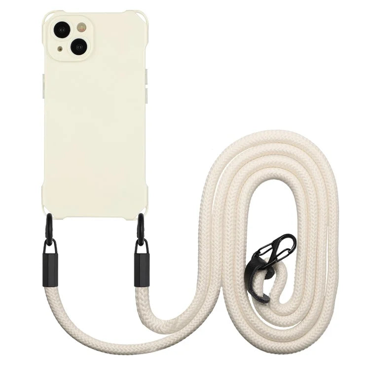 For iPhone 13 6.1 inch Case Anti-Drop TPU Phone Protector with Shoulder Strap