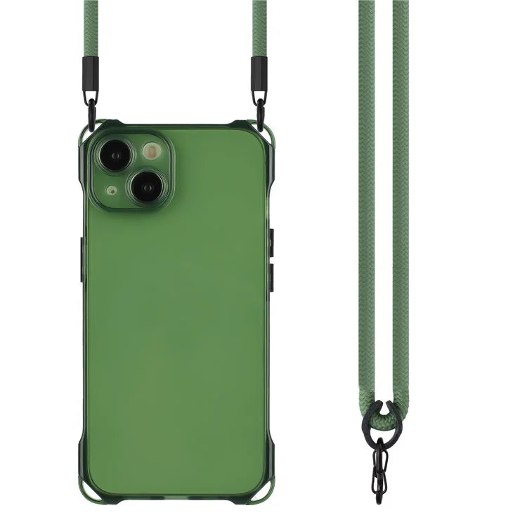 For iPhone 13 6.1 inch Case Anti-Drop TPU Phone Protector with Shoulder Strap
