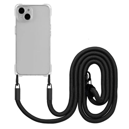 For iPhone 13 6.1 inch Case Anti-Drop TPU Phone Protector with Shoulder Strap