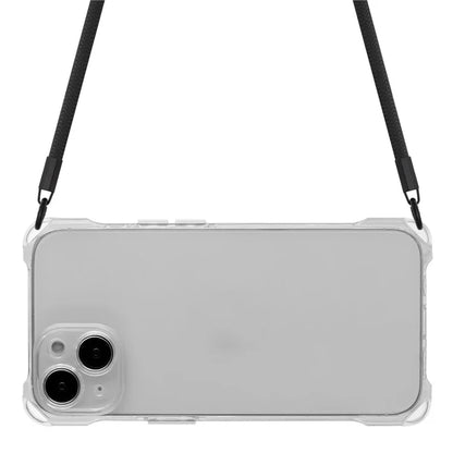 For iPhone 13 6.1 inch Case Anti-Drop TPU Phone Protector with Shoulder Strap