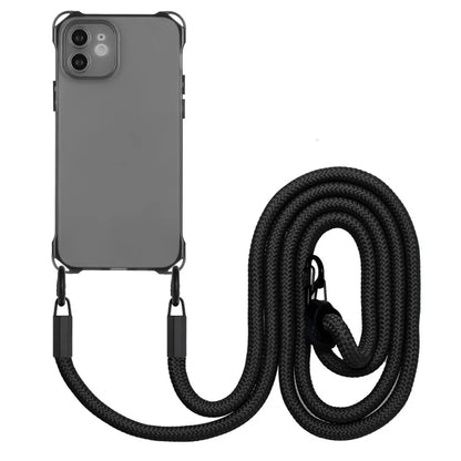 For iPhone 12 Case Protective Shockproof TPU Phone Cover with Rope