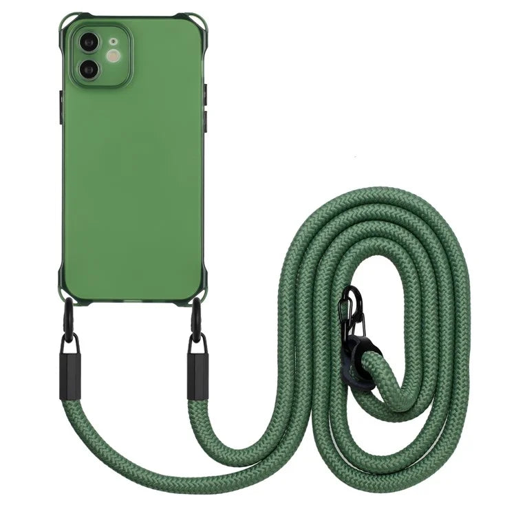 For iPhone 12 Case Protective Shockproof TPU Phone Cover with Rope