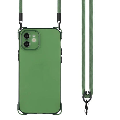 For iPhone 12 Case Protective Shockproof TPU Phone Cover with Rope