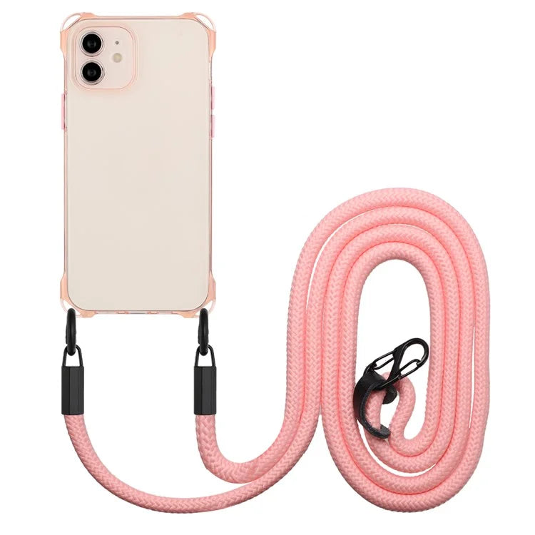 For iPhone 12 Case Protective Shockproof TPU Phone Cover with Rope