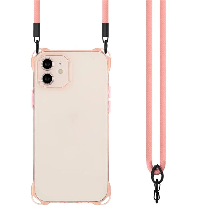 For iPhone 12 Case Protective Shockproof TPU Phone Cover with Rope