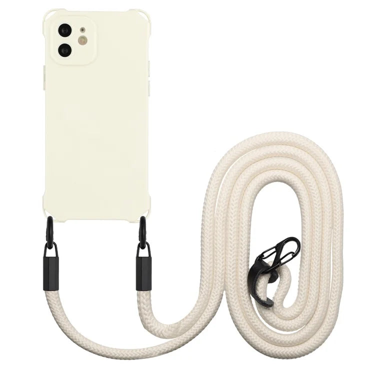 For iPhone 12 Case Protective Shockproof TPU Phone Cover with Rope