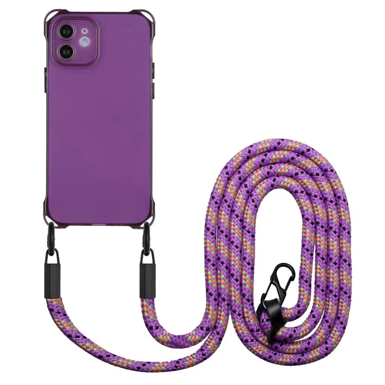 For iPhone 12 Case Protective Shockproof TPU Phone Cover with Rope