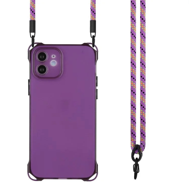 For iPhone 12 Case Protective Shockproof TPU Phone Cover with Rope