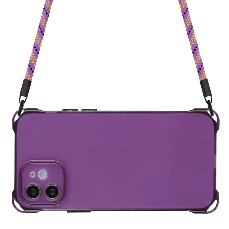 For iPhone 12 Case Protective Shockproof TPU Phone Cover with Rope
