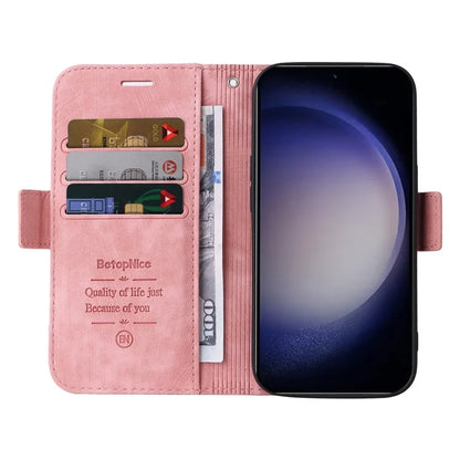 BETOPNICE 001 for Samsung Galaxy S24 Case Leather Wallet Flip Protective Phone Cover