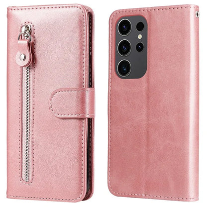 For Samsung Galaxy S24 Ultra Case PU Leather Zipper Wallet Phone Cover