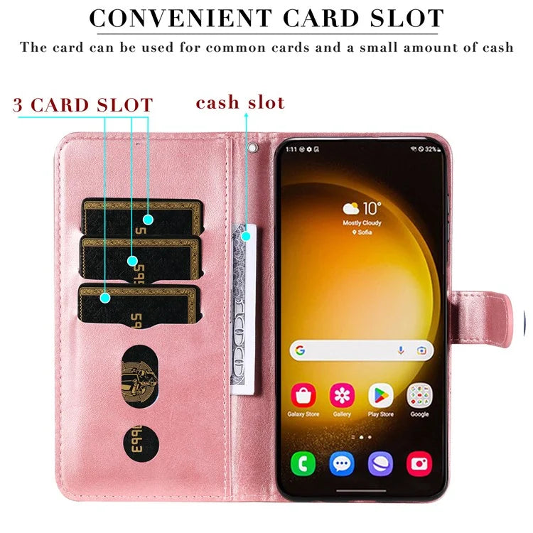 For Samsung Galaxy S24 Ultra Case PU Leather Zipper Wallet Phone Cover