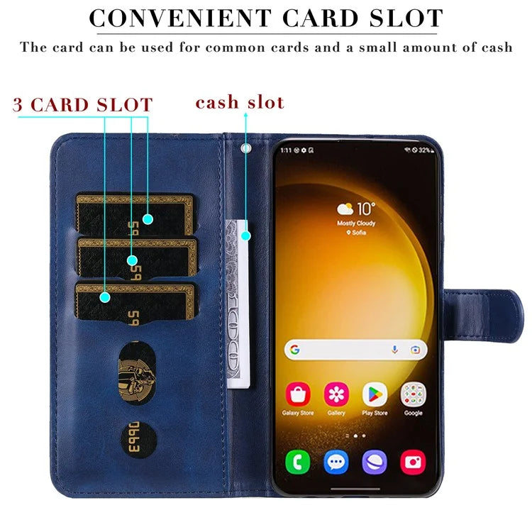 For Samsung Galaxy S24 Ultra Case PU Leather Zipper Wallet Phone Cover