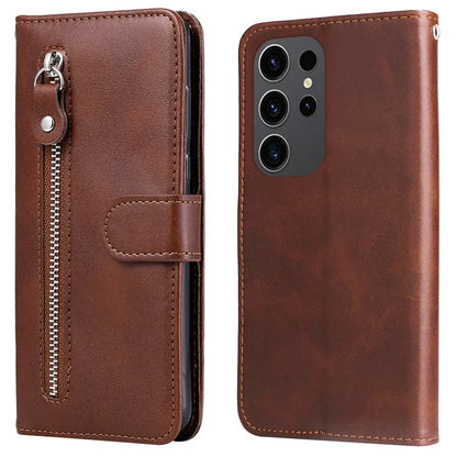 For Samsung Galaxy S24 Ultra Case PU Leather Zipper Wallet Phone Cover