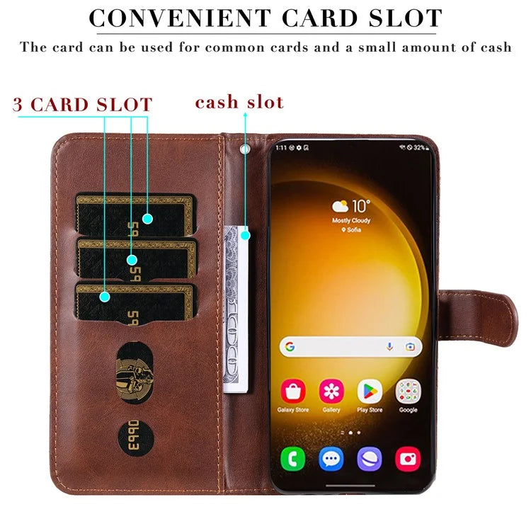 For Samsung Galaxy S24 Ultra Case PU Leather Zipper Wallet Phone Cover
