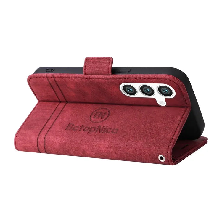 BETOPNICE 001 for Samsung Galaxy S24+ Case Magnetic Flip PU Leather Phone Cover