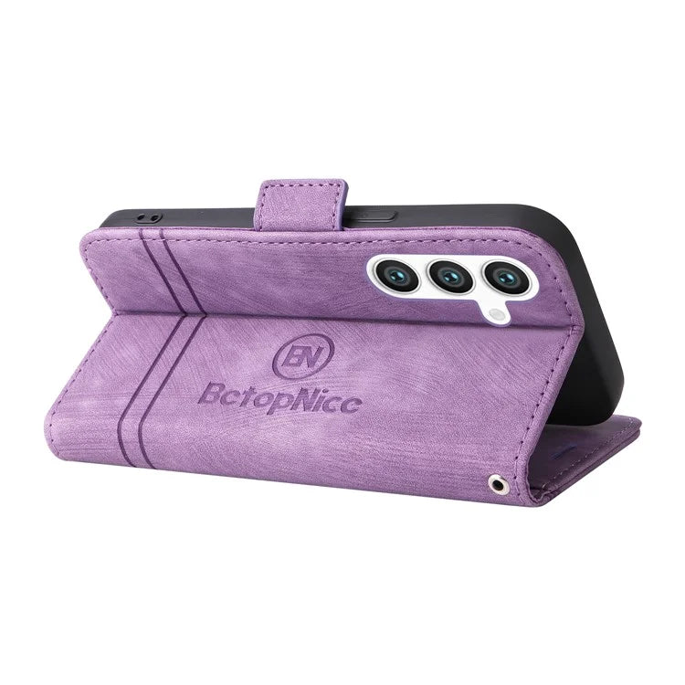 BETOPNICE 001 for Samsung Galaxy S24+ Case Magnetic Flip PU Leather Phone Cover