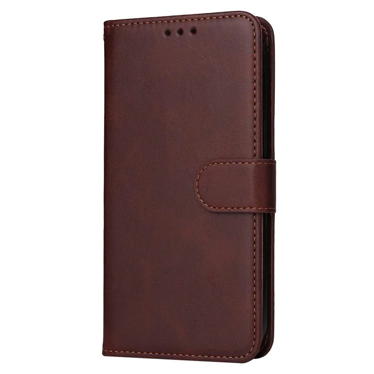 For Samsung Galaxy S24 Case PU Leather Calf Texture Stand Folio Phone Cover
