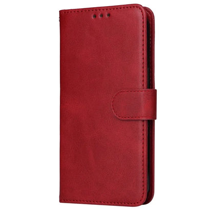For Samsung Galaxy S24 Case PU Leather Calf Texture Stand Folio Phone Cover