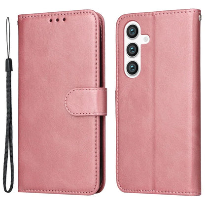 For Samsung Galaxy S24 Case PU Leather Calf Texture Stand Folio Phone Cover