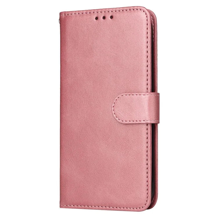 For Samsung Galaxy S24 Case PU Leather Calf Texture Stand Folio Phone Cover