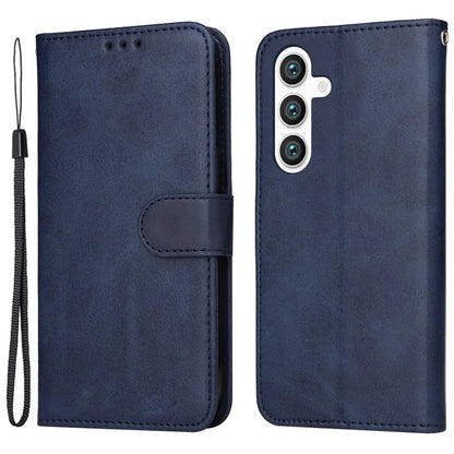 For Samsung Galaxy S24 Case PU Leather Calf Texture Stand Folio Phone Cover