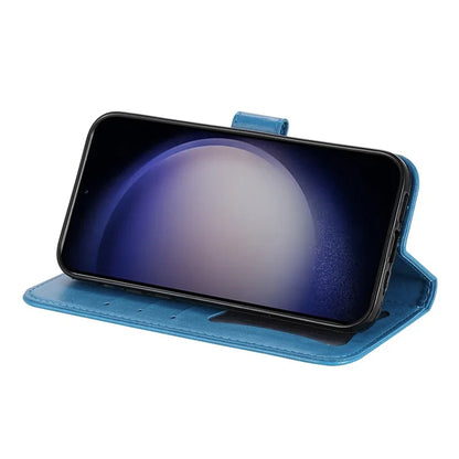 For Samsung Galaxy S24 Case Imprinted PU Leather Mobile Phone Shell Stand Wallet Cover